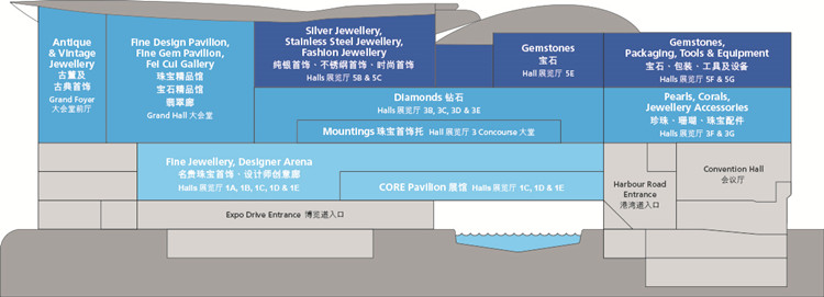 博聞6月香港珠寶首飾展展位分布圖